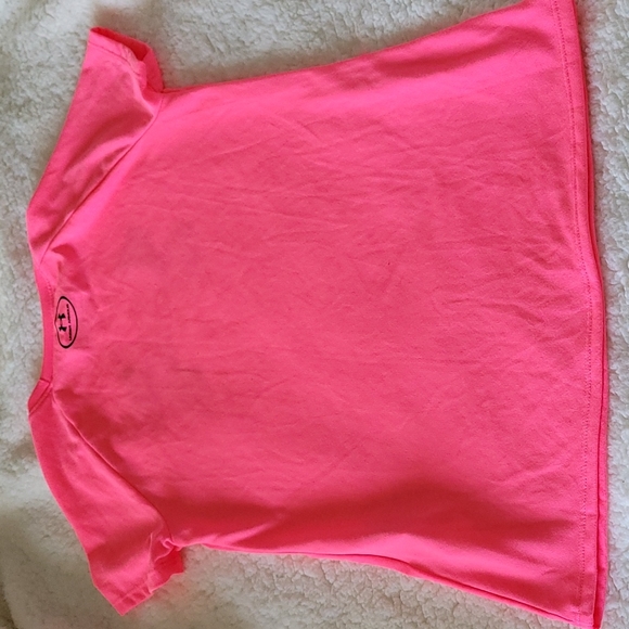 Girls Hot Pink Under Armour Loose Fit Heat Gear T-shirt - Picture 5 of 5